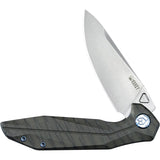 Kubey Nova Framelock Flamed Titanium Folding 14C28N Drop Pt Pocket Knife 235G