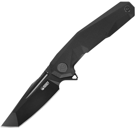 Kubey 237 Pocket Knife Linerlock Black G10 Folding D2 Steel Tanto Blade 237D