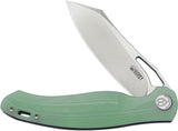 Kubey Drake Linerlock Jade G10 Folding AUS-10 Tanto Pocket Knife 239I