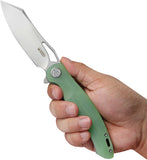 Kubey Drake Linerlock Jade G10 Folding AUS-10 Tanto Pocket Knife 239I