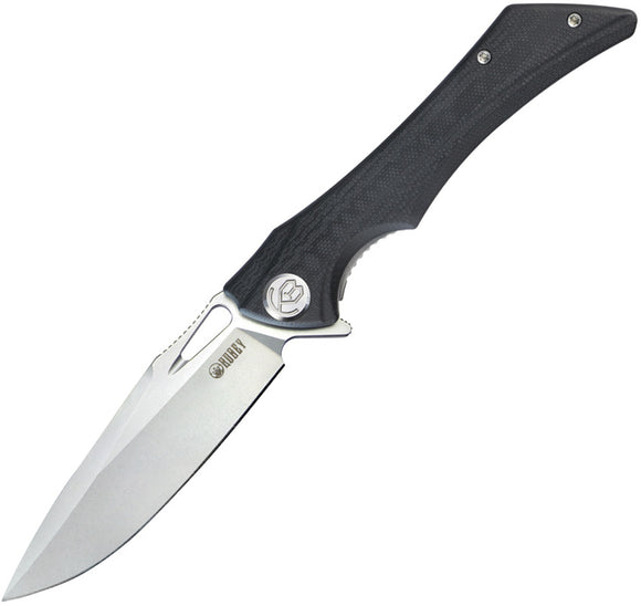 Kubey Pocket Knife Raven Linerlock Black G10 Folding AUS-10A Blade 245A