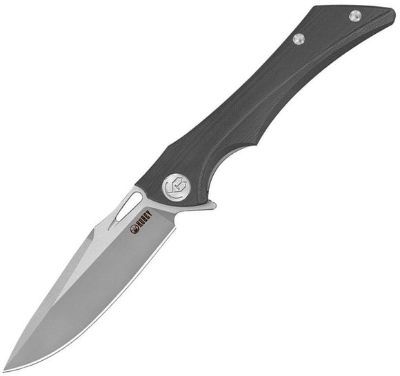 Kubey Raven Linerlock Black G10 Folding AUS-10 Drop Point Pocket Knife 245D