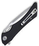 Kubey Raven Linerlock Black G10 Folding AUS-10 Drop Point Pocket Knife 245D