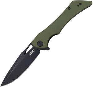 Kubey Raven Linerlock OD Green G10 Folding AUS-10 Drop Point Pocket Knife 245I