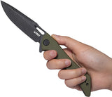 Kubey Raven Linerlock OD Green G10 Folding AUS-10 Drop Point Pocket Knife 245I