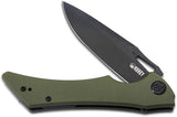 Kubey Raven Linerlock OD Green G10 Folding AUS-10 Drop Point Pocket Knife 245I