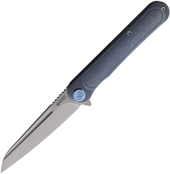 Kubey Dandy Framelock Blue Titanium S90V Stainless Steel Folding Pocket Knife 247D