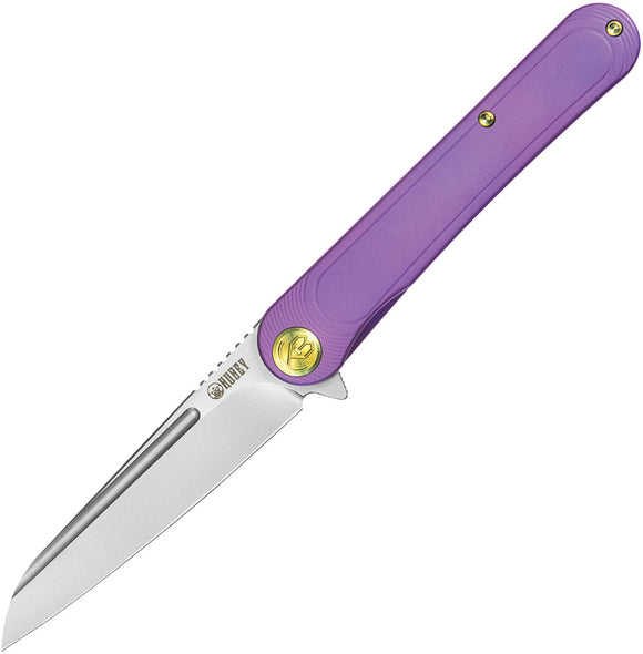 Kubey Dandy Framelock Purple Titanium Folding CPM-S90V Pocket Knife 247G