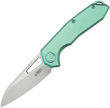 Kubey Vagrant Framelock Green Titanium Folding S35VN Pocket Knife 284C