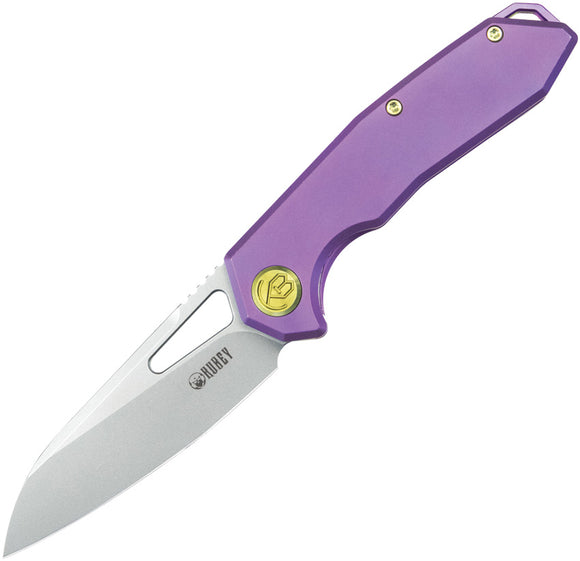 Kubey Vagrant Framelock Purple Titanium Folding S35VN Pocket Knife 284D
