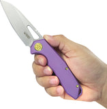 Kubey Vagrant Framelock Purple Titanium Folding S35VN Pocket Knife 284D