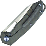 Kubey Vagrant Framelock Flamed Titanium Folding S35VN Pocket Knife 284E