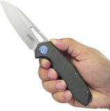 Kubey Vagrant Framelock Flamed Titanium Folding S35VN Pocket Knife 284E