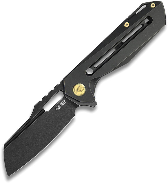 Kubey Atlas Framelock Black Titanium S35VN Steel Folding Pocket Knife 290B