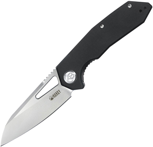 Kubey Pocket Knife Linerlock Black G10 Folding AUS-10A Sheepsfoot Blade OPEN BOX