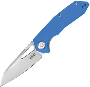 Kubey Vagrant Pocket Knife Linerlock Blue G10 Folding AUS-10A Steel Blade 291C