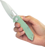 Kubey Vagrant Linerlock Jade G10 Folding 14C28N Sheepsfoot Pocket Knife 291M