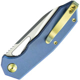 Kubey Vagrant Linerlock Blue Micarta Folding Bohler M390 Pocket Knife 291U