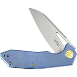 Kubey Vagrant Linerlock Blue Micarta Folding Bohler M390 Pocket Knife 291U