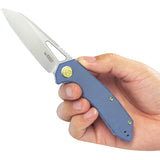 Kubey Vagrant Linerlock Blue Micarta Folding Bohler M390 Pocket Knife 291U