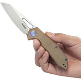 Kubey Vagrant Linerlock Tan Micarta Folding Bohler M390 Pocket Knife 291V