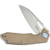 Kubey Vagrant Linerlock Tan Micarta Folding Bohler M390 Pocket Knife 291V