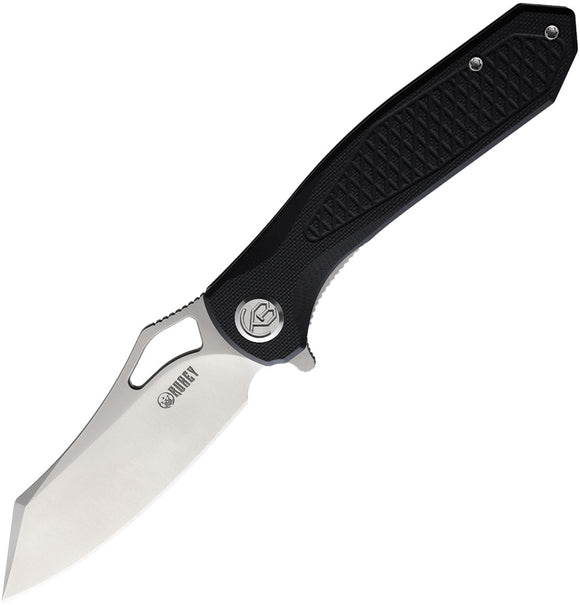 Kubey Pocket Knife Drake Linerlock Black G10 Folding D2 Sheepsfoot Blade 310A