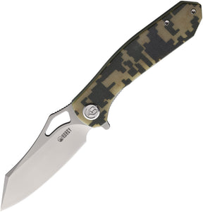 Kubey Pocket Knife Drake Linerlock Camo G10 Folding D2 Cleaver Blade OPEN BOX