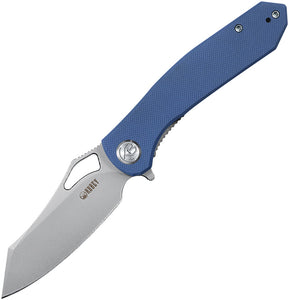 Kubey Drake Linerlock Blue G10 Folding Stonewash D2 Steel Pocket Knife 310E