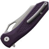 Kubey Drake Linerlock Purple G10 D2 Tool StoneWash Steel Folding Pocket Knife 310G