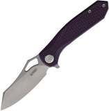 Kubey Drake Linerlock Purple G10 D2 Tool StoneWash Steel Folding Pocket Knife 310G