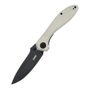 Kubey Ruckus Pocket Knife Linerlock Ivory G10 Folding AUS-10 Drop Pt Blade 314D