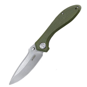 Kubey Ruckus Pocket Knife Linerlock OD Green Micarta Folding AUS-10 Blade 314E