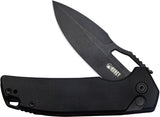 Kubey RDF Button Lock Black G10 Folding AUS-10 Spear Point Pocket Knife 316A