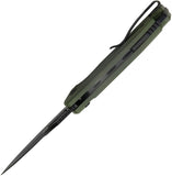 Kubey RDF Button Lock Green G10 Folding AUS-10 Spear Point Pocket Knife 316B