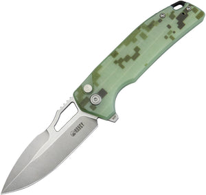 Kubey RDF Button Lock Camo G10 Folding AUS-10 Spear Point Pocket Knife 316C