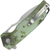 Kubey RDF Button Lock Camo G10 Folding AUS-10 Spear Point Pocket Knife 316C
