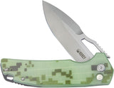 Kubey RDF Button Lock Camo G10 Folding AUS-10 Spear Point Pocket Knife 316C