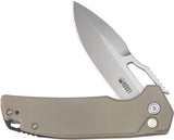 Kubey RDF Button Lock Tan G10 Folding Bead Blast AUS-10 Spear Point Pocket Knife 316D