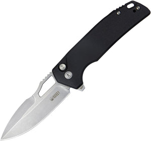 Kubey RDF Button Lock Black G10 Folding Bead Blast AUS-10 Spear Point Pocket Knife 316E