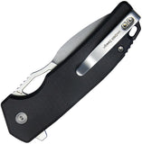 Kubey RDF Button Lock Black G10 Folding Bead Blast AUS-10 Spear Point Pocket Knife 316E