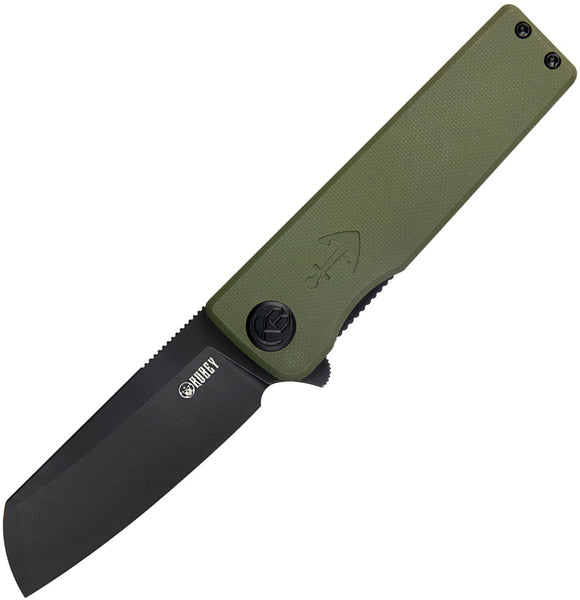 Kubey Sailor Linerlock Smooth OD Green G10 Folding AUS-10A Steel Pocket Knife 317C