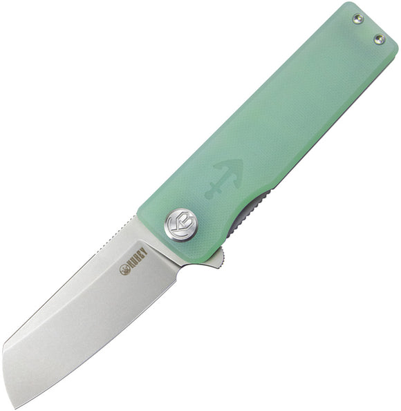 Kubey Sailor Linerlock Smooth Jade G10 Folding AUS-10A Steel Pocket Knife 317E