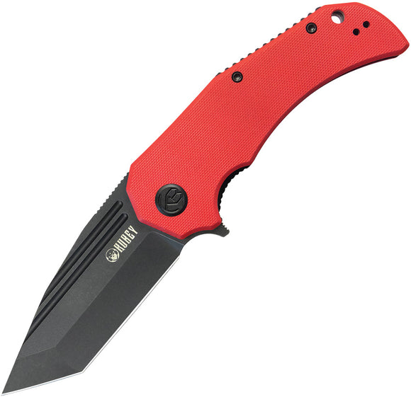 Kubey Bravo One Linerlock Red G10 Folding AUS-10 Tanto Pocket Knife 318B