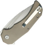 Kubey Bravo One Linerlock Tan G10 Folding AUS-10 Tanto Pocket Knife 318C