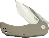 Kubey Bravo One Linerlock Tan G10 Folding AUS-10 Tanto Pocket Knife 318C