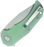 Kubey Bravo One Linerlock Jade G10 Folding AUS-10 Tanto Pocket Knife 318D