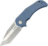Kubey Bravo One Linerlock Blue G10 Folding AUS-10 Tanto Pocket Knife 318E