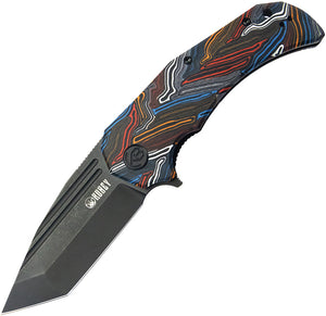 Kubey Bravo One Linerlock Multi-Color G10 Folding AUS-10 Tanto Pocket Knife 318F