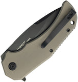 Kubey Bravo One Linerlock Tan G10 Folding AUS-10 Drop Point Pocket Knife 319D